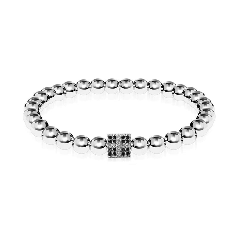 Lucky | Silver | Crystal Dice Charm Bracelet