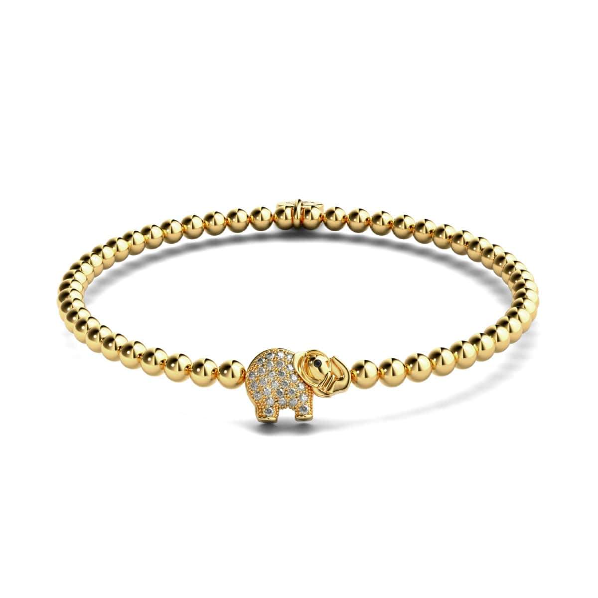 Sanctuary | 18k Gold | Crystal Elephant Charm Bracelet