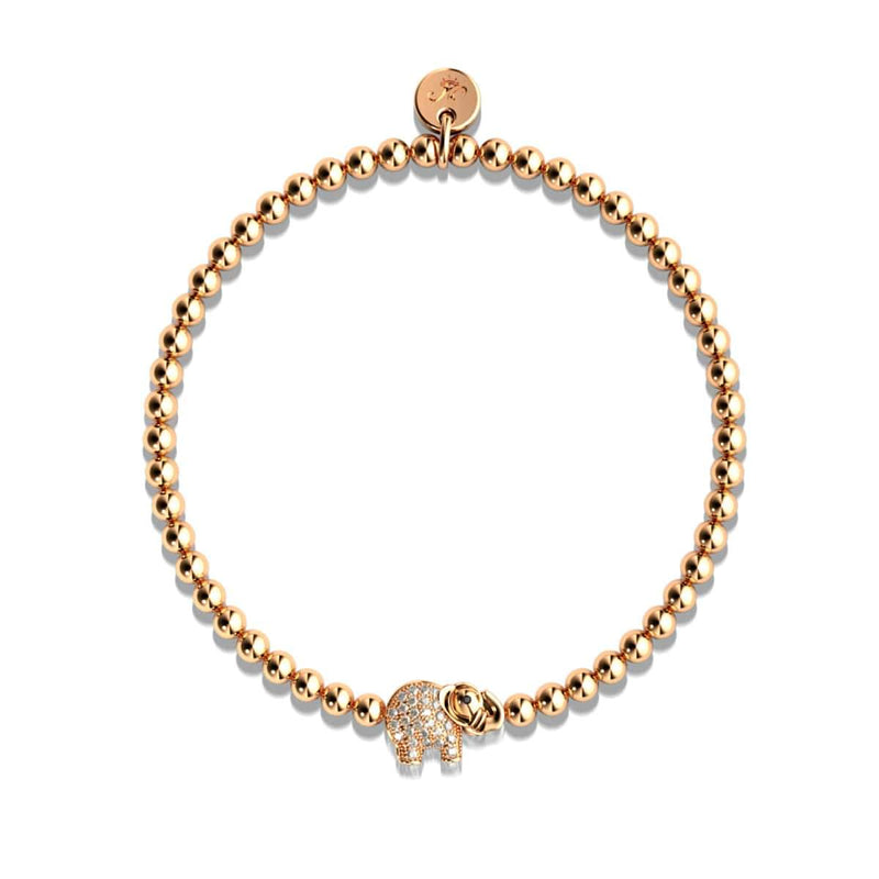 Sanctuary | 18k Rose Gold | Crystal Elephant Charm Bracelet
