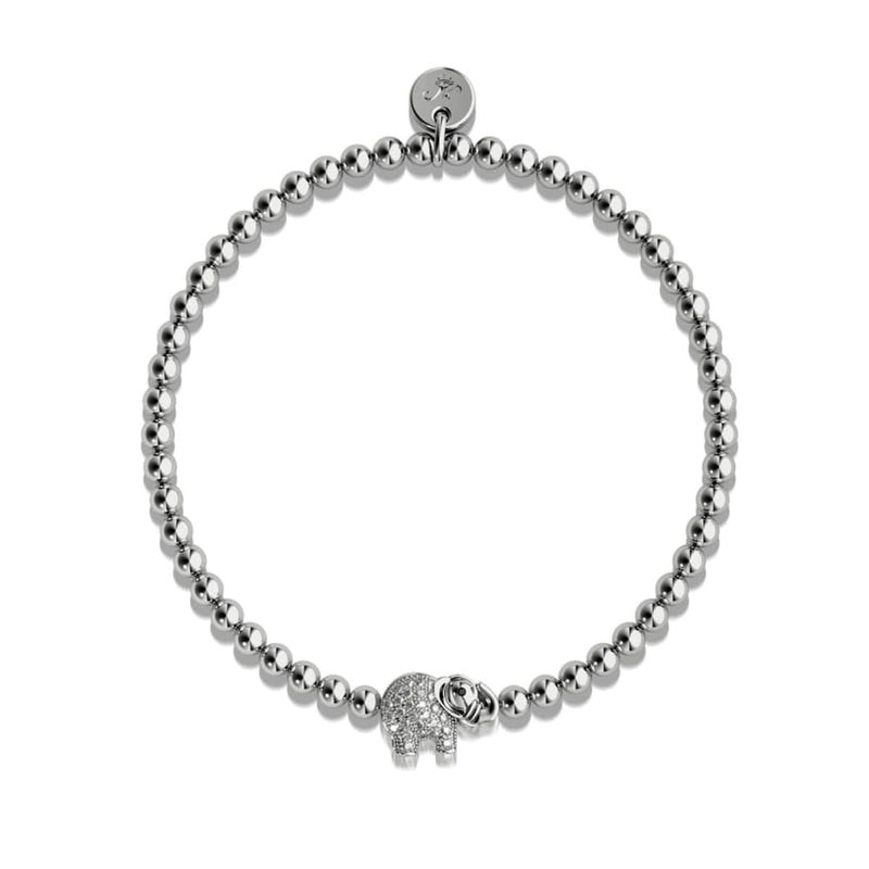 Sanctuary | Silver | Crystal Elephant Charm Bracelet