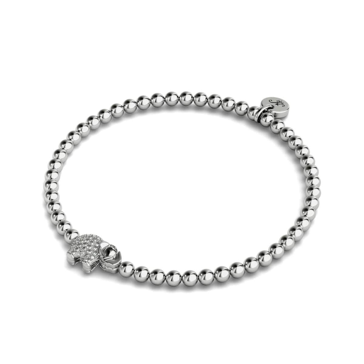 Sanctuary | Silver | Crystal Elephant Charm Bracelet