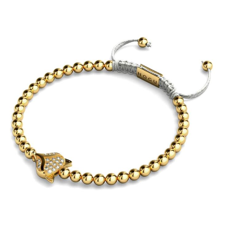 Crystal Fox | 18k Gold | White | Macrame Charmballa Bracelet