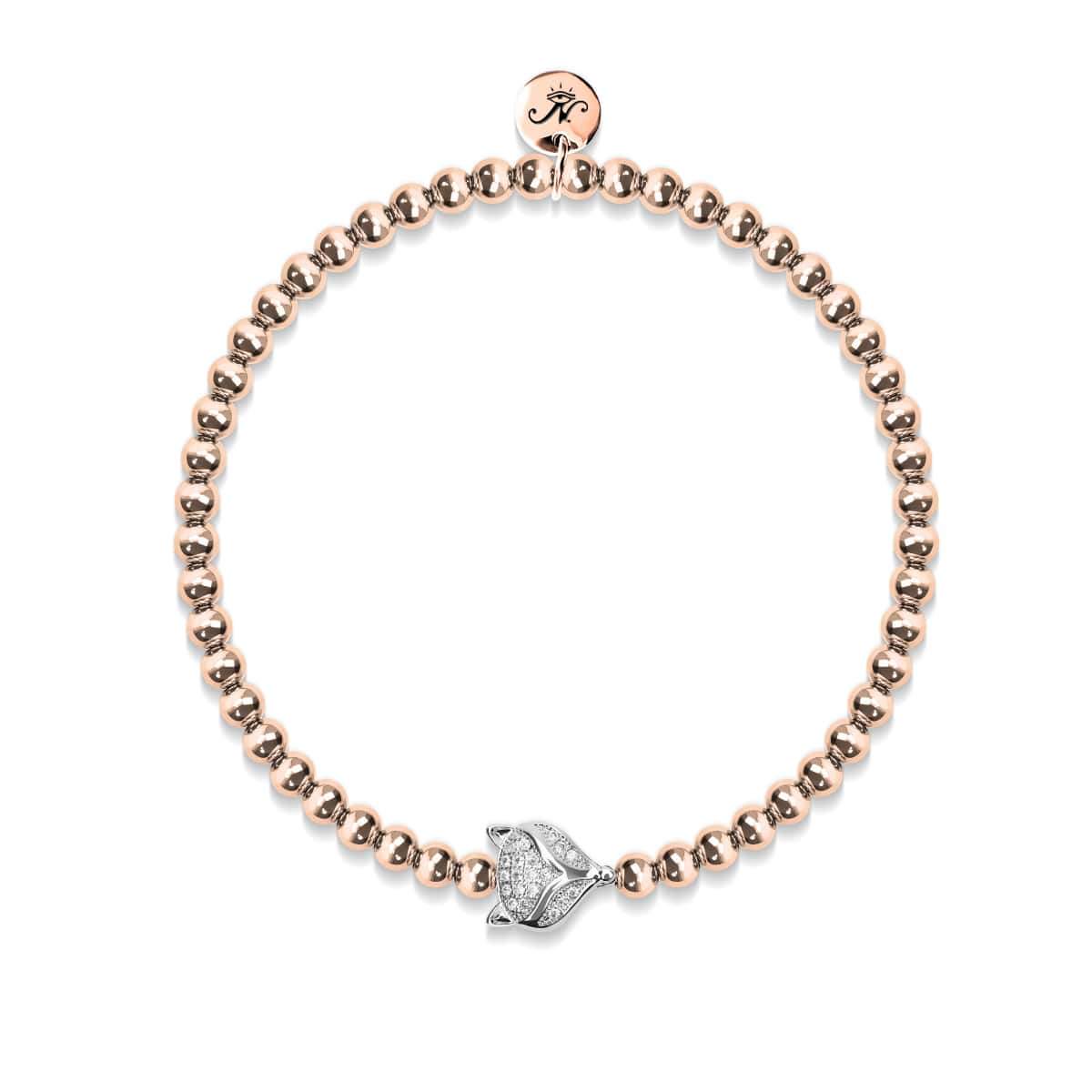 Vixen | 18k Rose Gold & Silver | Crystal Fox Bracelet