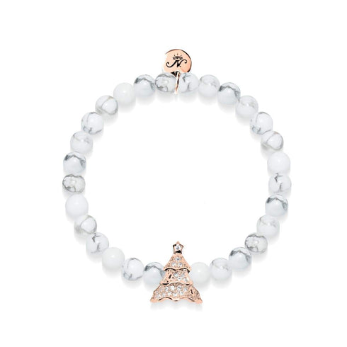 Evergreen | 18k Rose Gold & Howlite | Crystal Holiday Tree