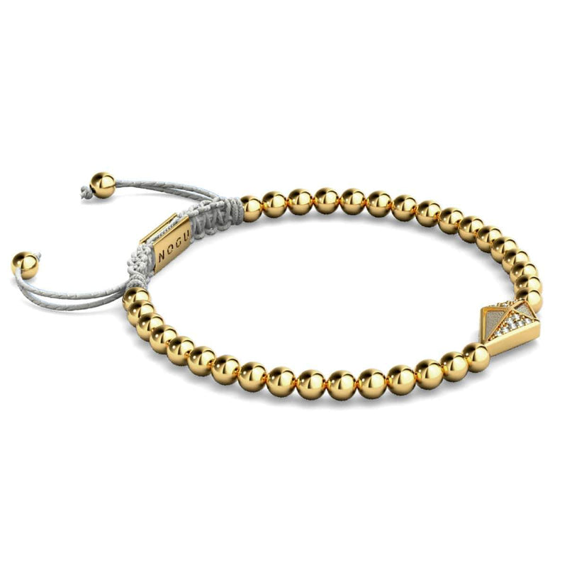 Kite | 18k Gold & Cream | Crystal Macrame Charmballa Bracelet