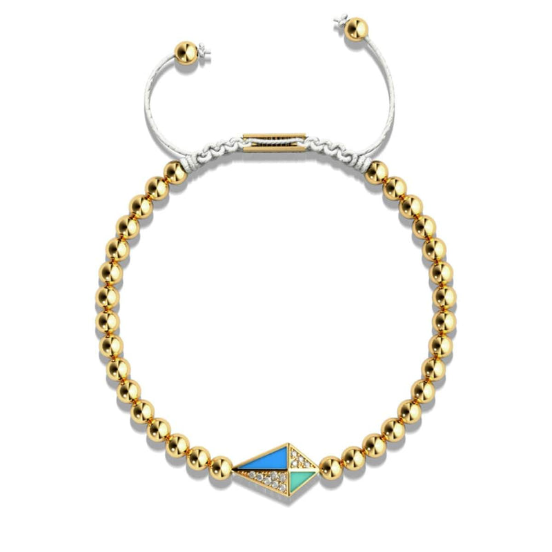 Kite | 18k Gold & Cream | Enamel | Crystal Macrame Charmballa Bracelet