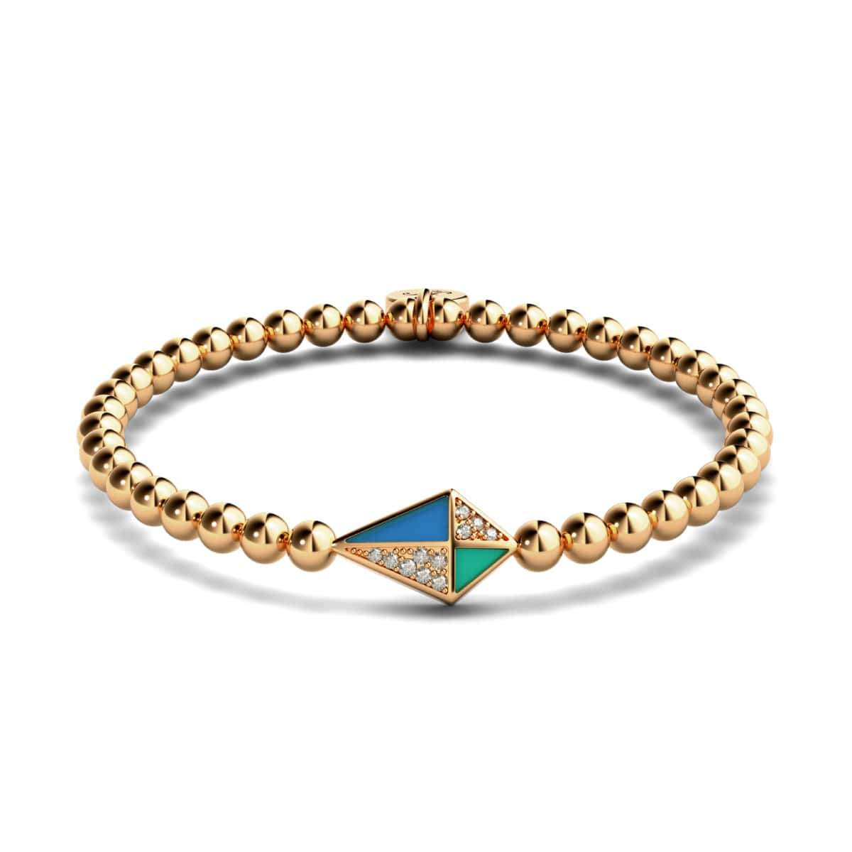Kite | 18k Rose Gold | Enamel | Crystal Charm Bracelet