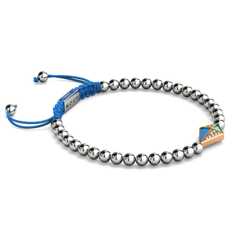 Kite | 18k Rose Gold & Silver & Blue | Enamel | Crystal Macrame Charmballa Bracelet