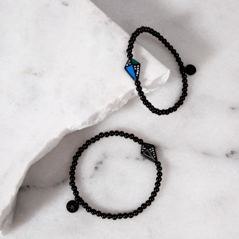 Kite | Gunmetal | Enamel | Crystal Charm Bracelet