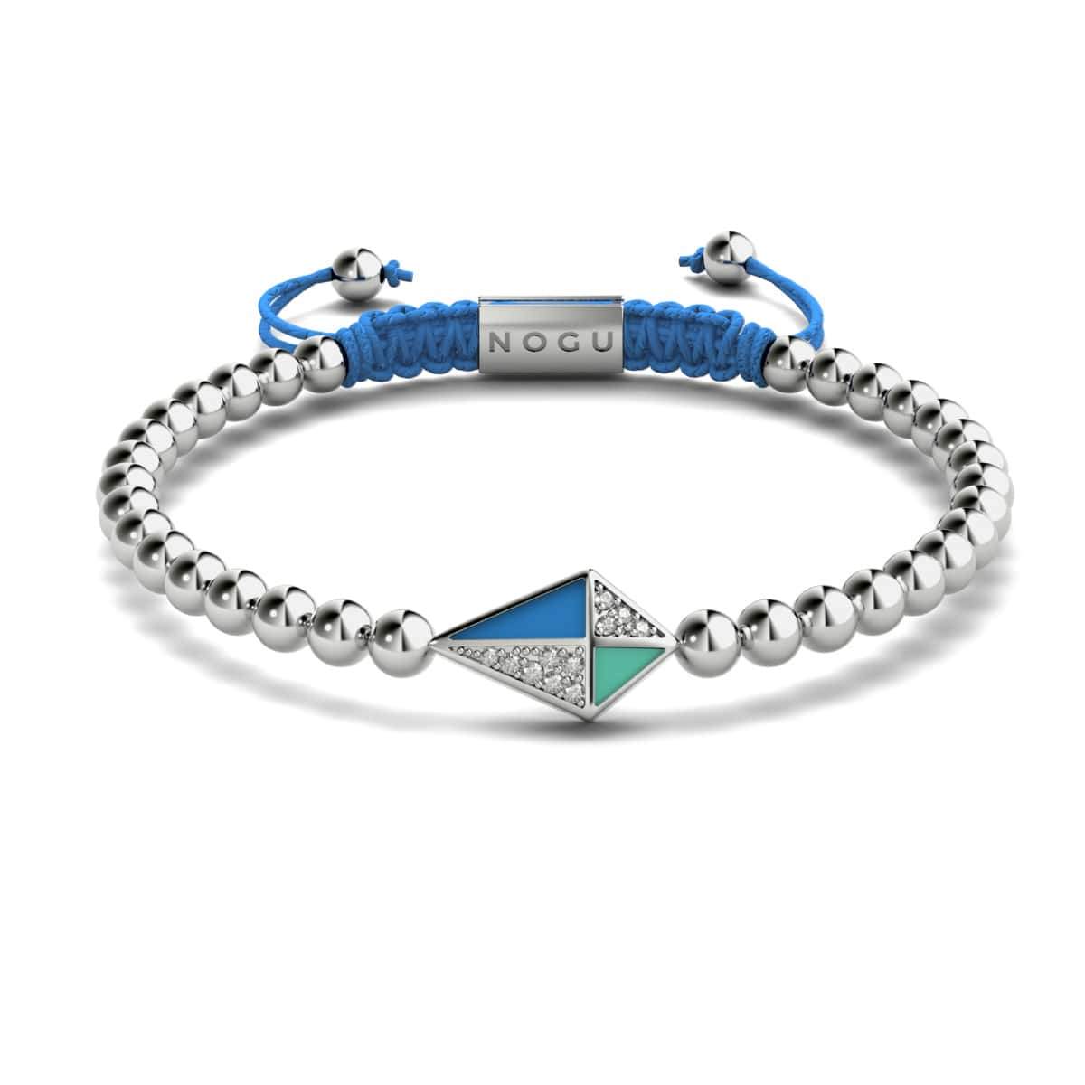 Kite | Silver & Blue | Enamel | Crystal Macrame Charmballa Bracelet