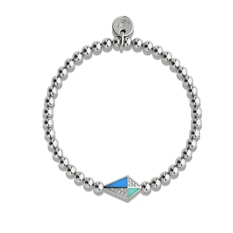 Kite | Silver | Enamel | Crystal Charm Bracelet