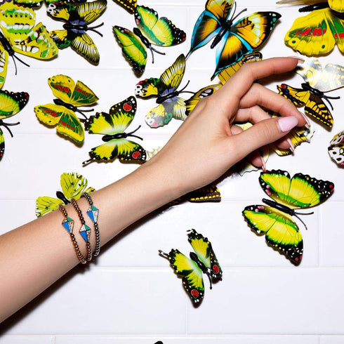 Kite | Silver | Enamel | Crystal Charm Bracelet