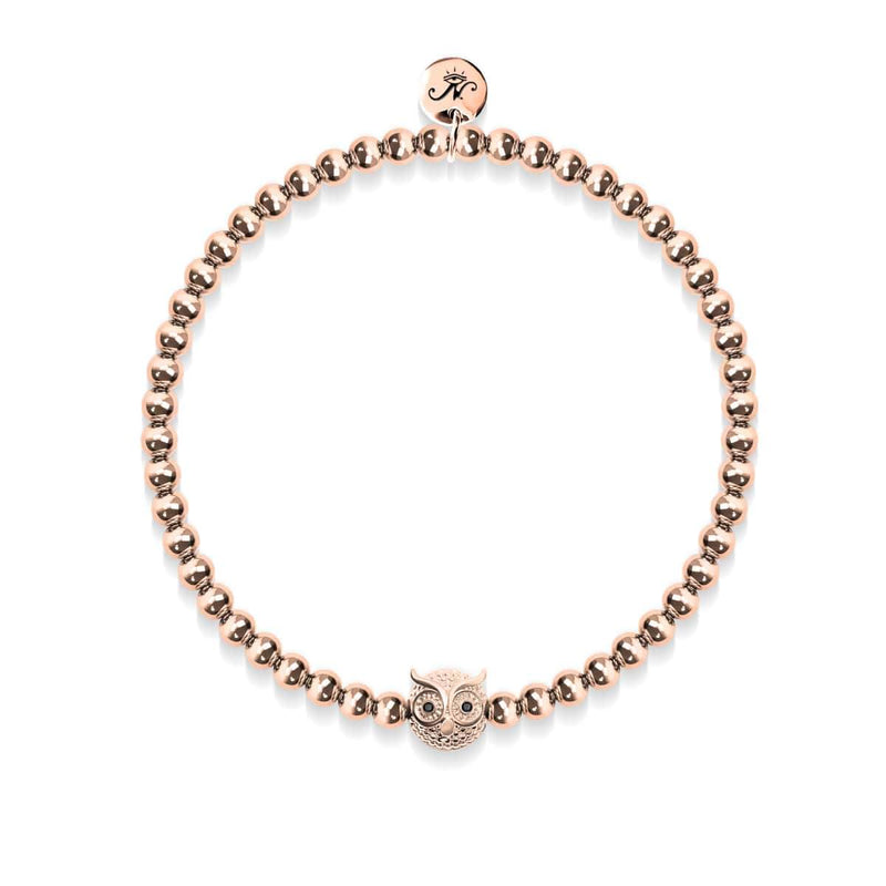 Wisdom | 18k Rose Gold | Crystal Night Owl