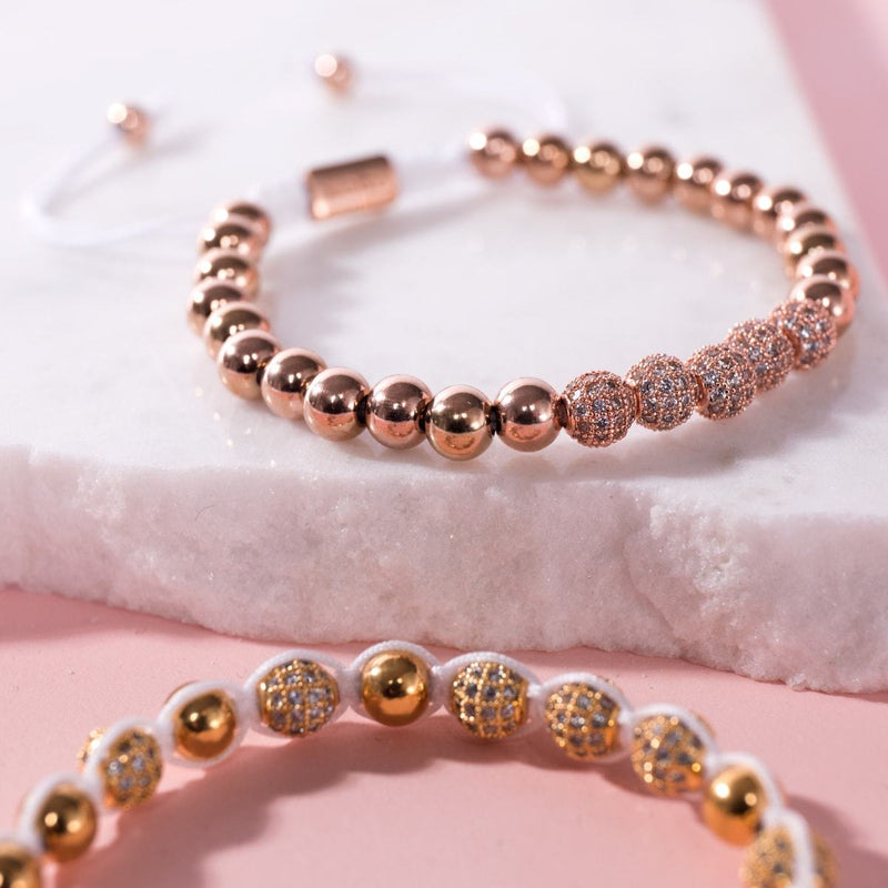 18k Rose Gold | Crystal Pavé Gala Bracelet | White