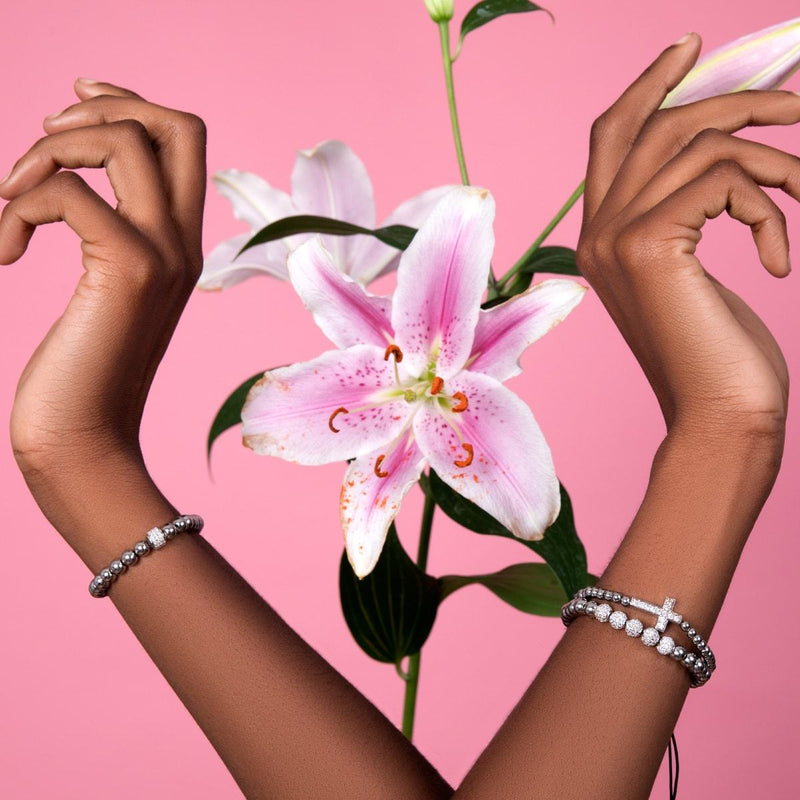 Silver | Crystal Pavé Gala Bracelet | Black