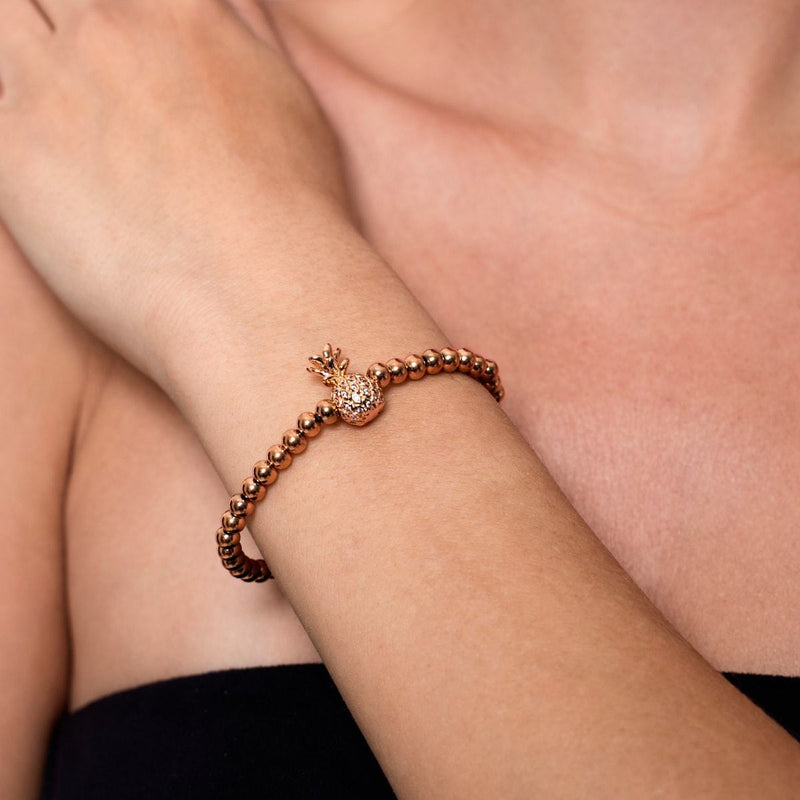 Piña Colada | 18k Rose Gold | Crystal Pineapple Bracelet