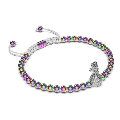 Pina Colada | Unicorn Silver x White | Crystal Pineapple Charmballa Bracelet
