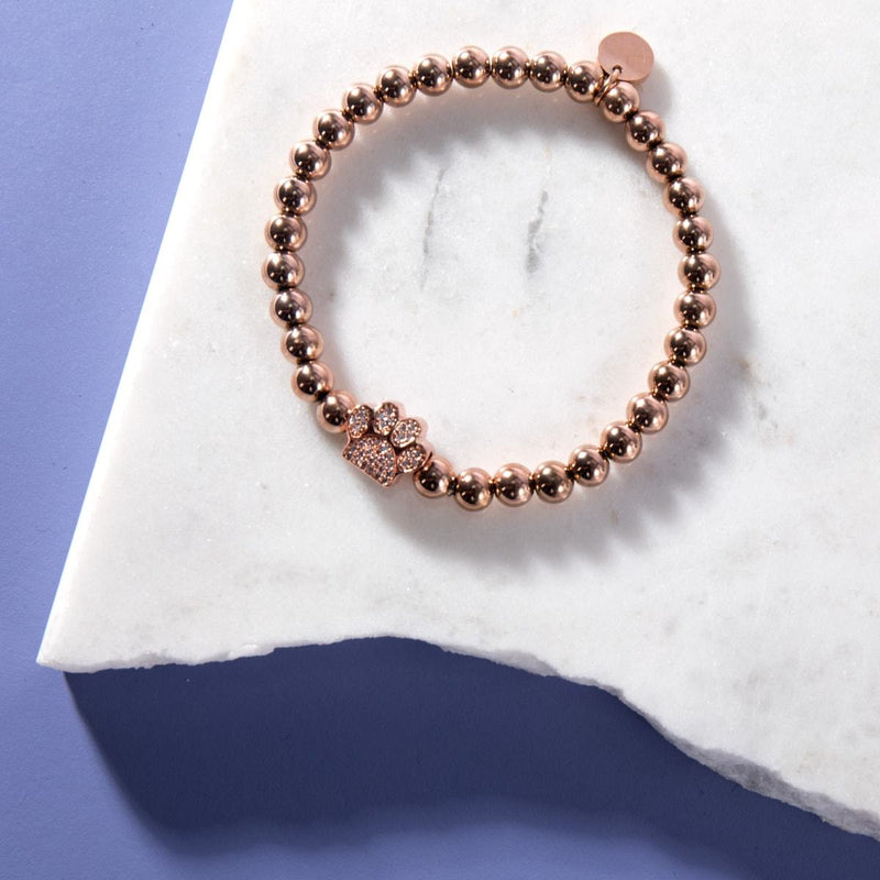 Paw | 18k Rose Gold | Crystal Pup Print