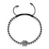 Paw | Gunmetal | Black | Crystal Pup Print | Macrame Charmballa Bracelet