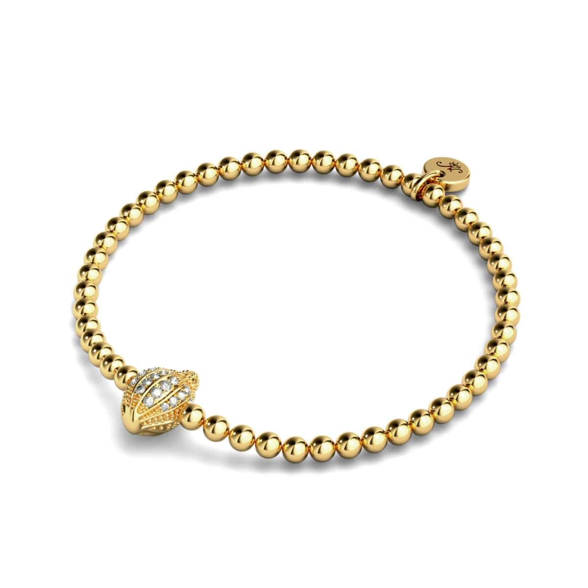 Isla | 18k Gold | Crystal Conch Shell Charm Bracelet