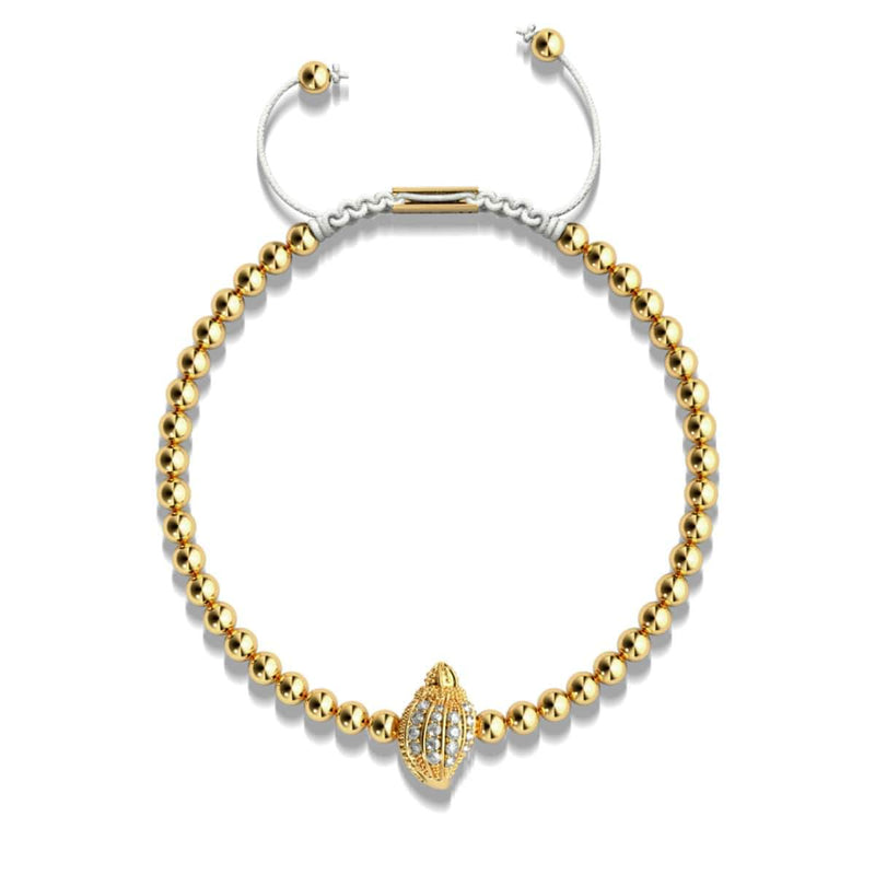 Isla | 18k Gold | Crystal Conch Shell Macrame Charmballa Bracelet