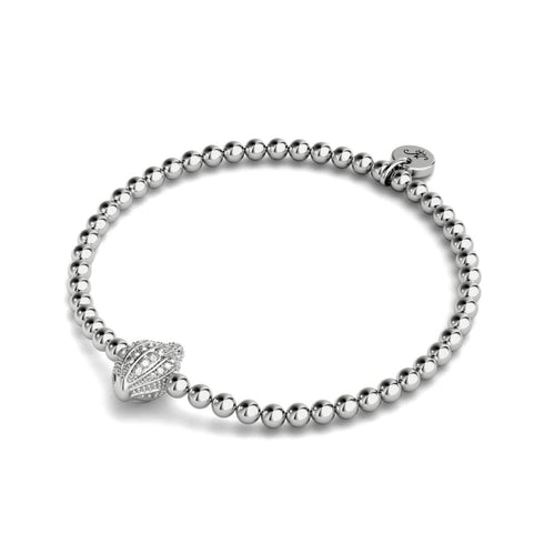 Isla | Silver | Crystal Conch Shell Charm Bracelet