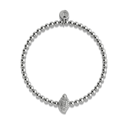 Isla | Silver | Crystal Conch Shell Charm Bracelet