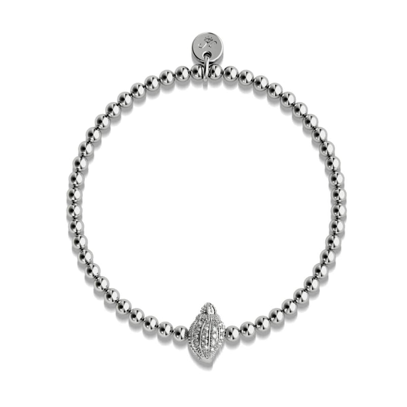 Isla | Silver | Crystal Conch Shell Charm Bracelet