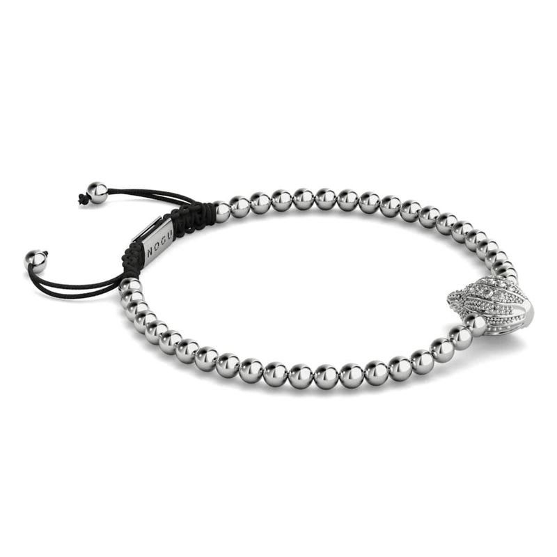 Isla | Silver | Crystal Conch Shell Macrame Charmballa Bracelet