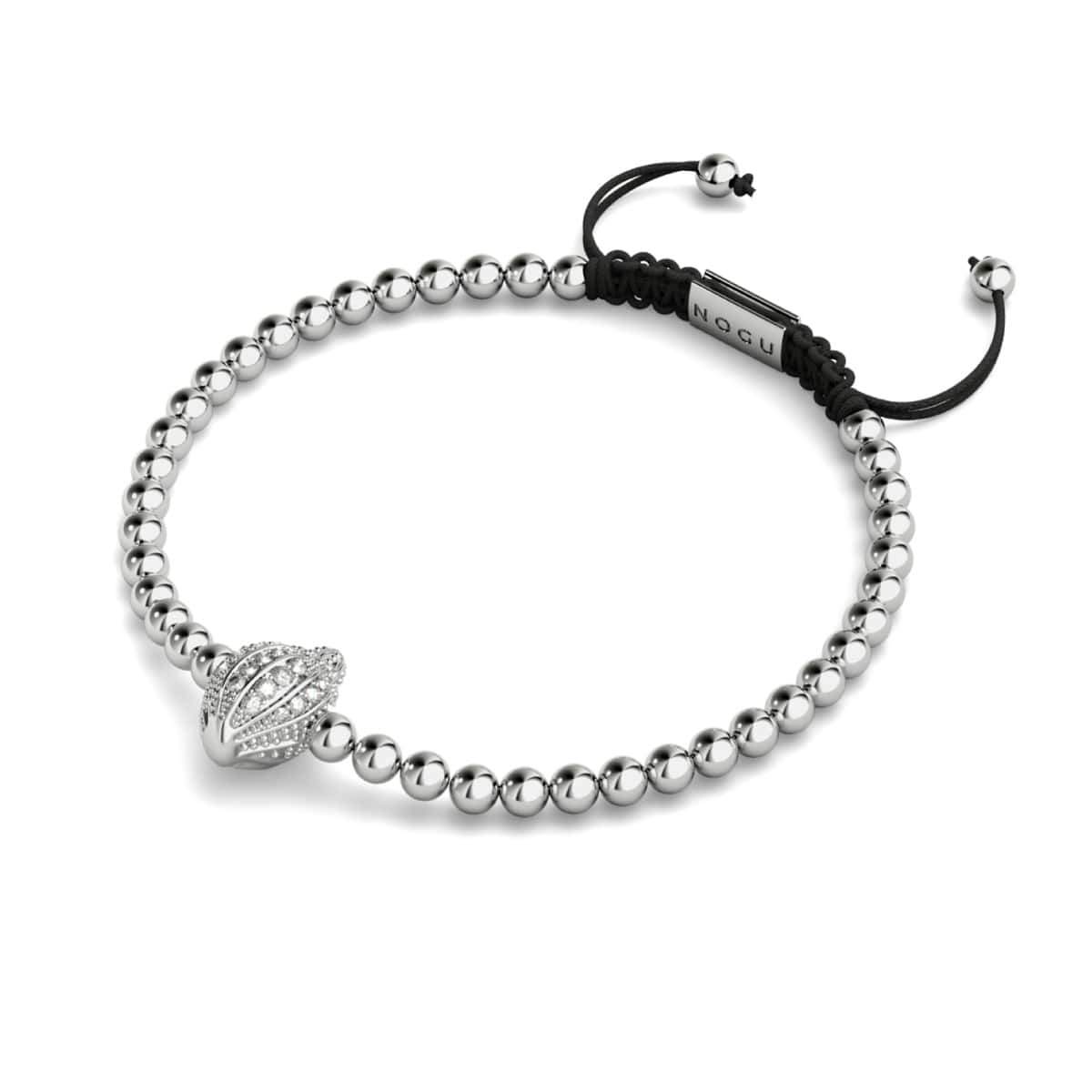 Isla | Silver | Crystal Conch Shell Macrame Charmballa Bracelet