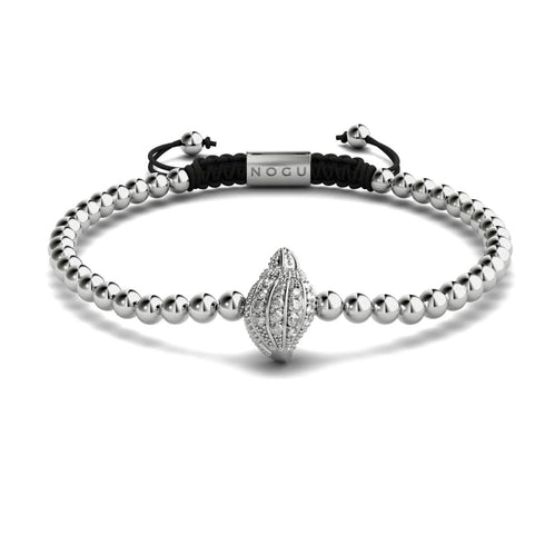 Isla | Silver | Crystal Conch Shell Macrame Charmballa Bracelet