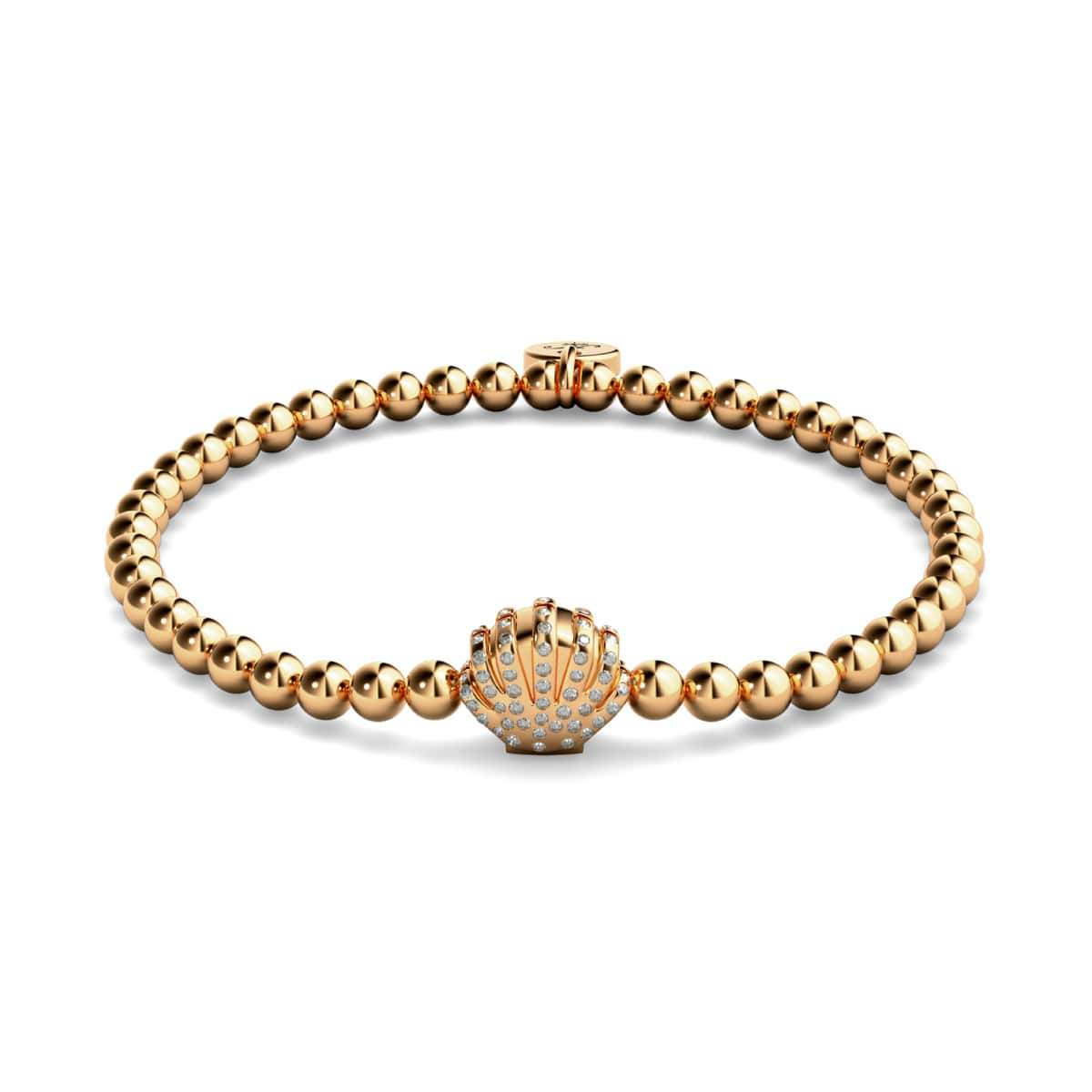 Playa | 18k Rose Gold | Crystal Sea Shell Charm Bracelet