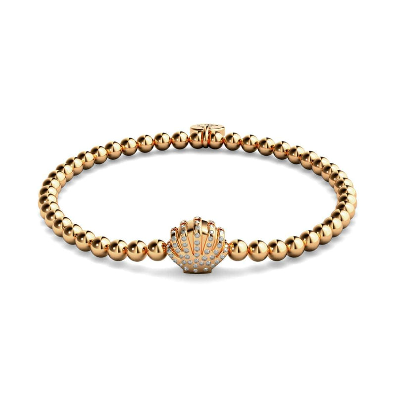 Playa | 18k Rose Gold | Crystal Sea Shell Charm Bracelet