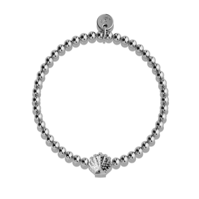 Playa | Silver | Crystal Sea Shell Charm Bracelet