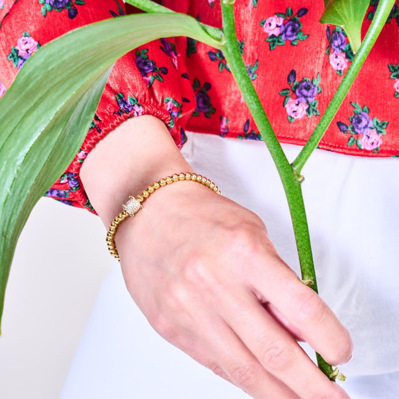 Tortuga | 18k Gold | Crystal Sea Turtle Bracelet