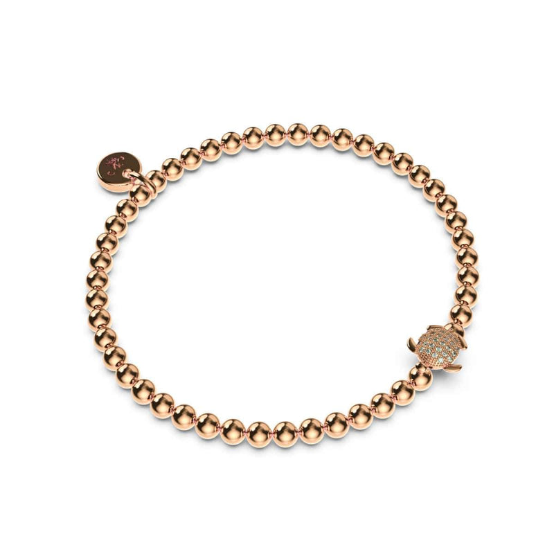 Tortuga | 18k Rose Gold | Crystal Sea Turtle Bracelet