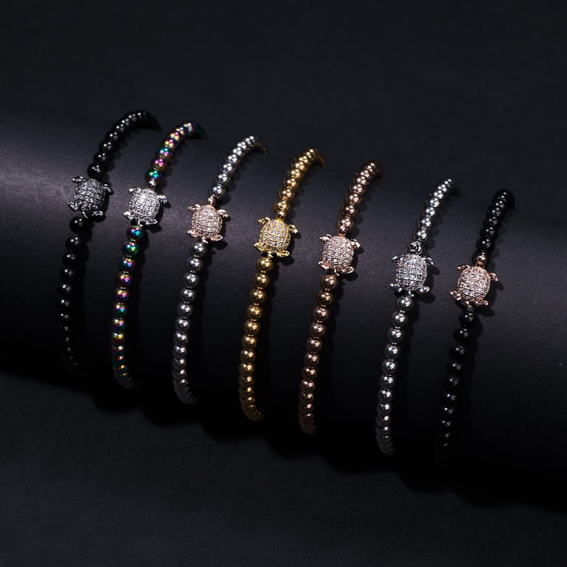 Tortuga | 18k Rose Gold | Crystal Sea Turtle Bracelet