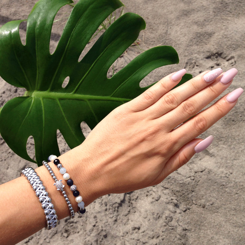 Tortuga | Silver | Crystal Sea Turtle Bracelet