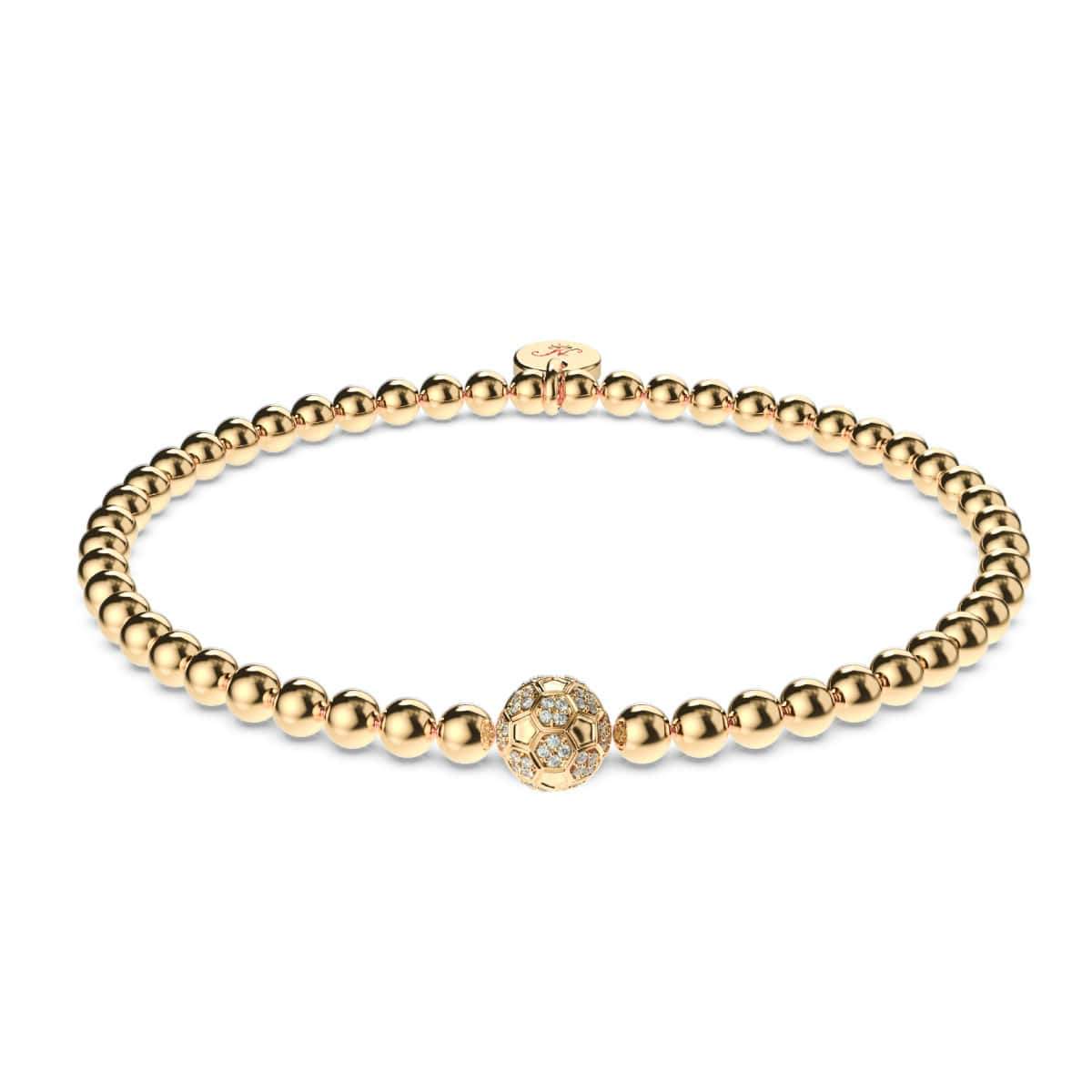 Goal | 18k Gold | Crystal Soccer Ball Charm Bracelet