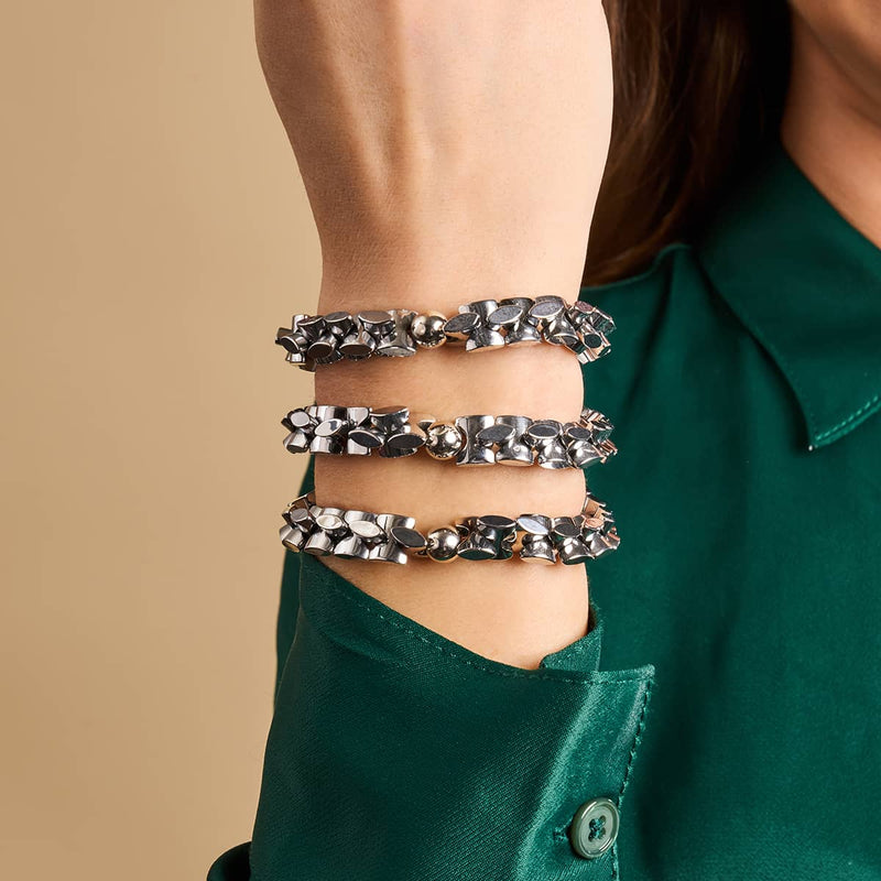 Classic Chrome | Monroe Links | Hourglass Bracelet