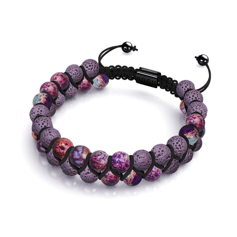 Purple Oceanic Jasper | Gunmetal | Lava Rock Diffuser Bracelet