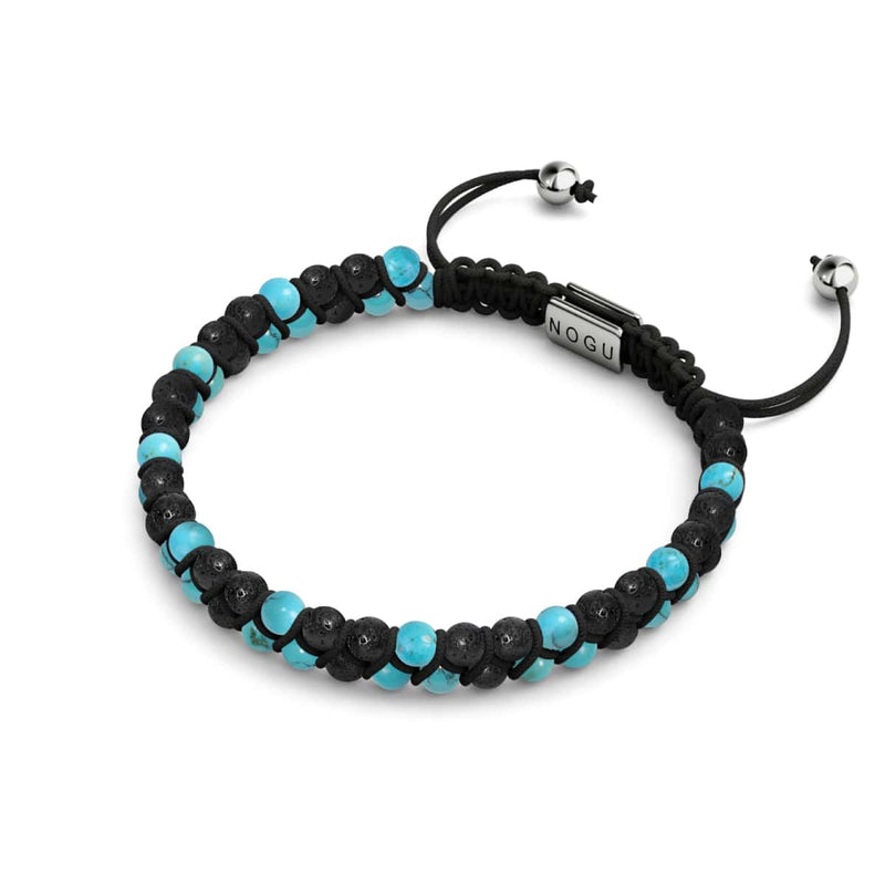 Turquoise x Lava Rock | .925 Sterling Silver | Mini Diffuser Bracelet
