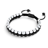 Moonstone & Black Agate | Gunmetal | Double Geom Bracelet