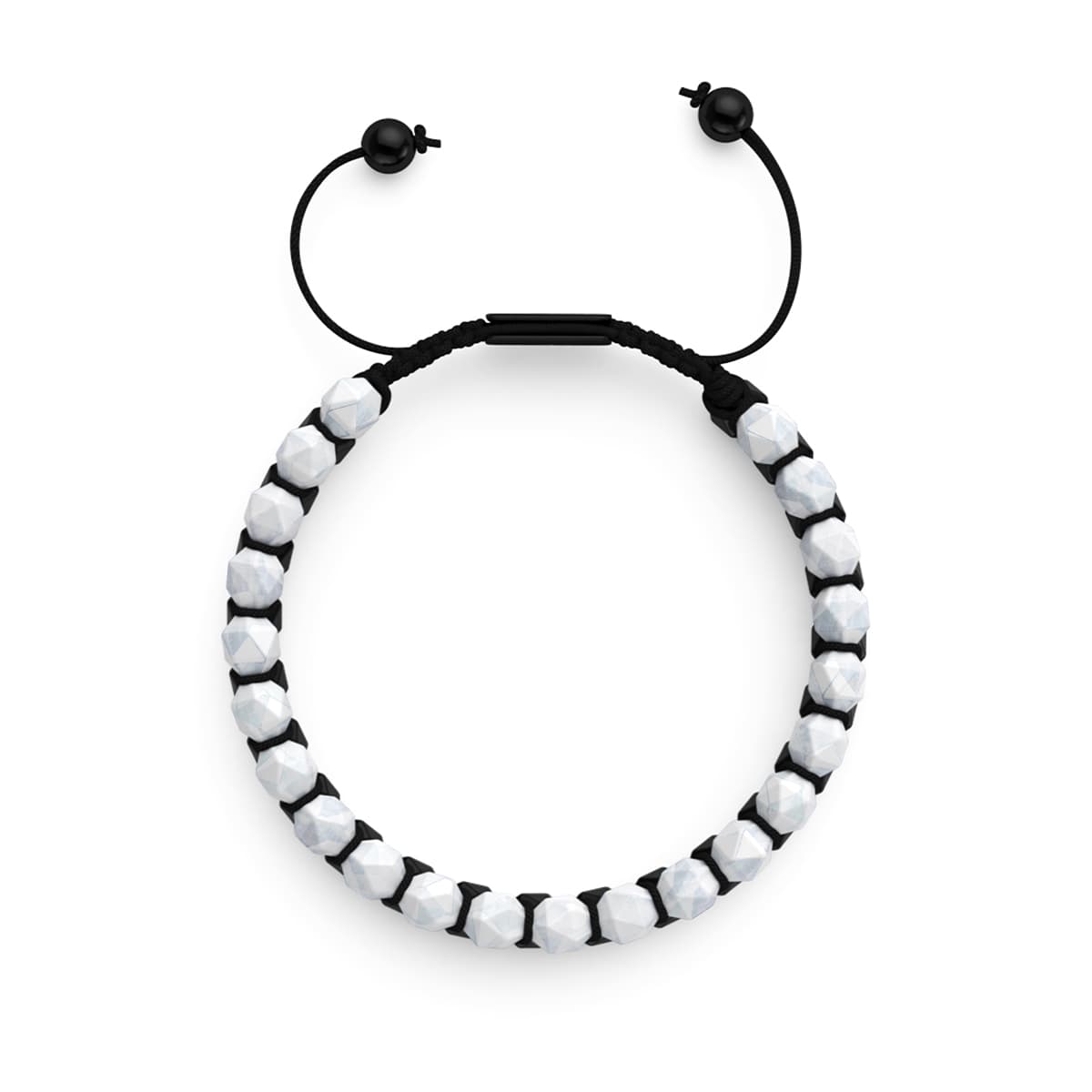 Moonstone & Black Agate | Gunmetal | Double Geom Bracelet