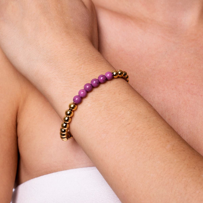 Blissful | 18k Gold | Purple Turquoise | Gemstone Expression Bracelet