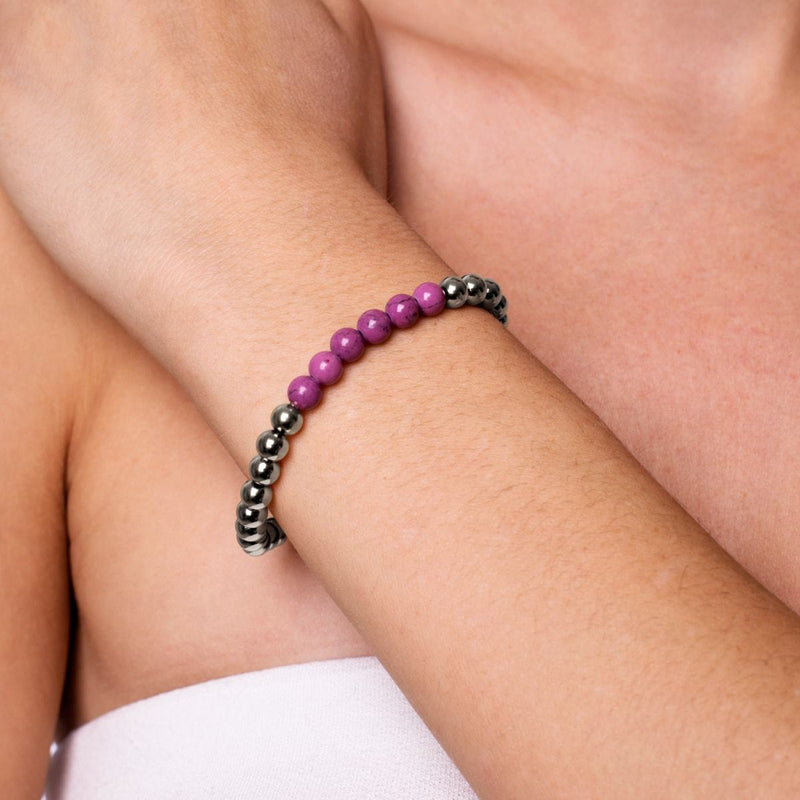 Blissful | Silver | Purple Turquoise | Gemstone Expression Bracelet