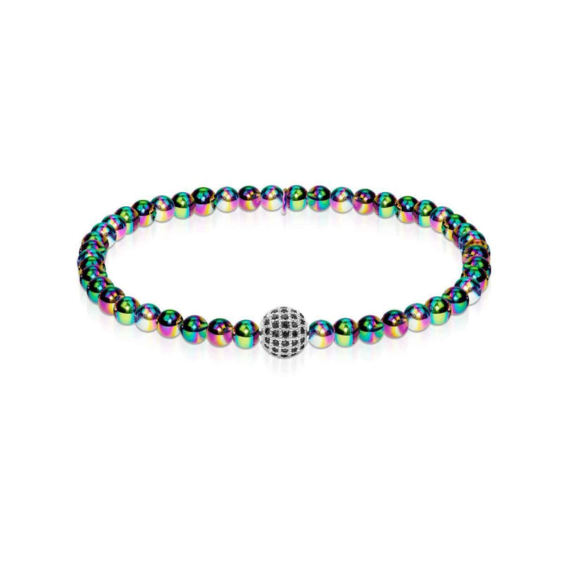 Charismatic | Unicorn Silver | Black Cubic Zirconia Crystals | Expression Bracelet