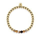 Satisfaction | 18k Gold | Grey Line Agate | Gemstone Expression Bracelet