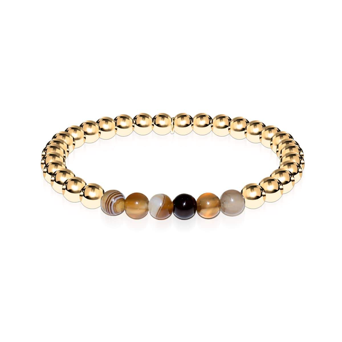 Satisfaction | 18k Gold | Grey Line Agate | Gemstone Expression Bracelet
