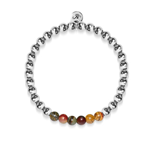 Wild | Silver | Red Picasso Jasper | Gemstone Expression Bracelet